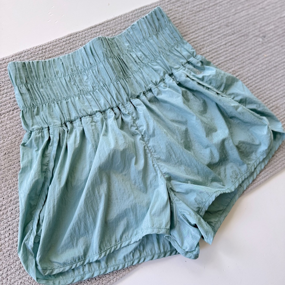 Free People Movement The Way Home Short Turquoise High Waist Running Shorts Sz M
